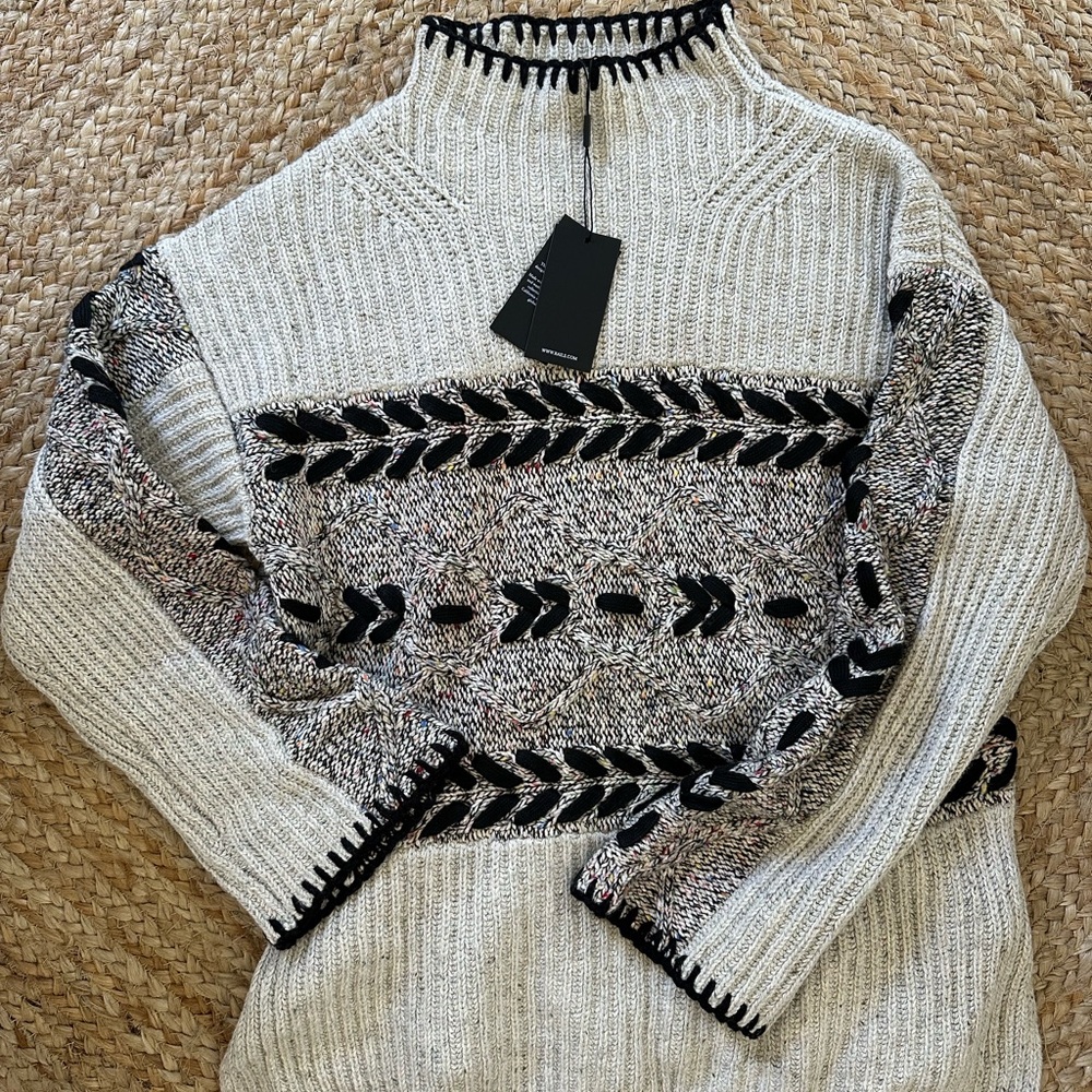 Women's Cream and Black Sweater